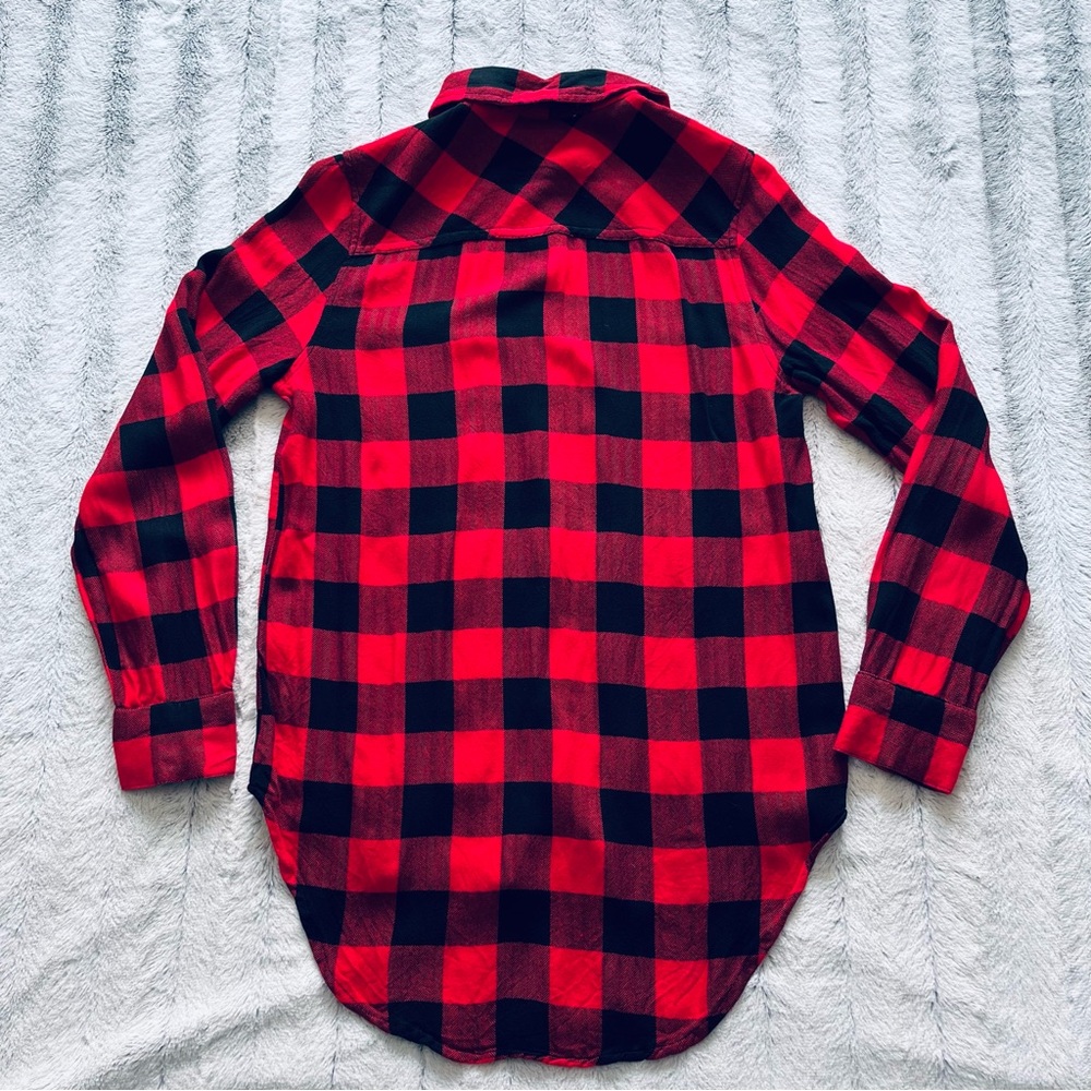Red plaid button down - Picture 2 of 8